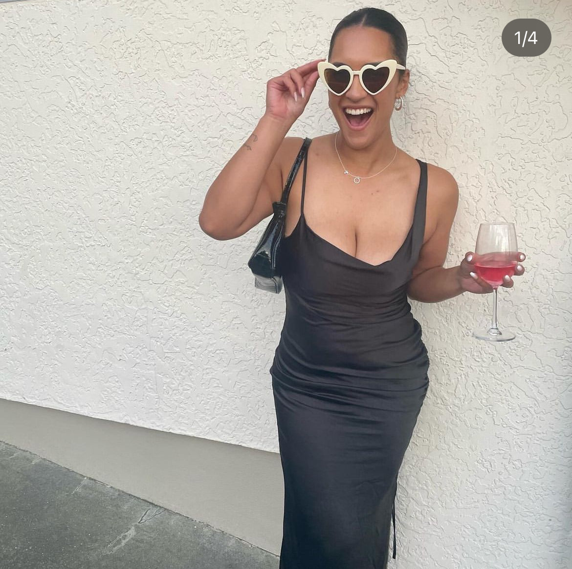 Club London- BLACK RUCHED COWL MAXI DRESS