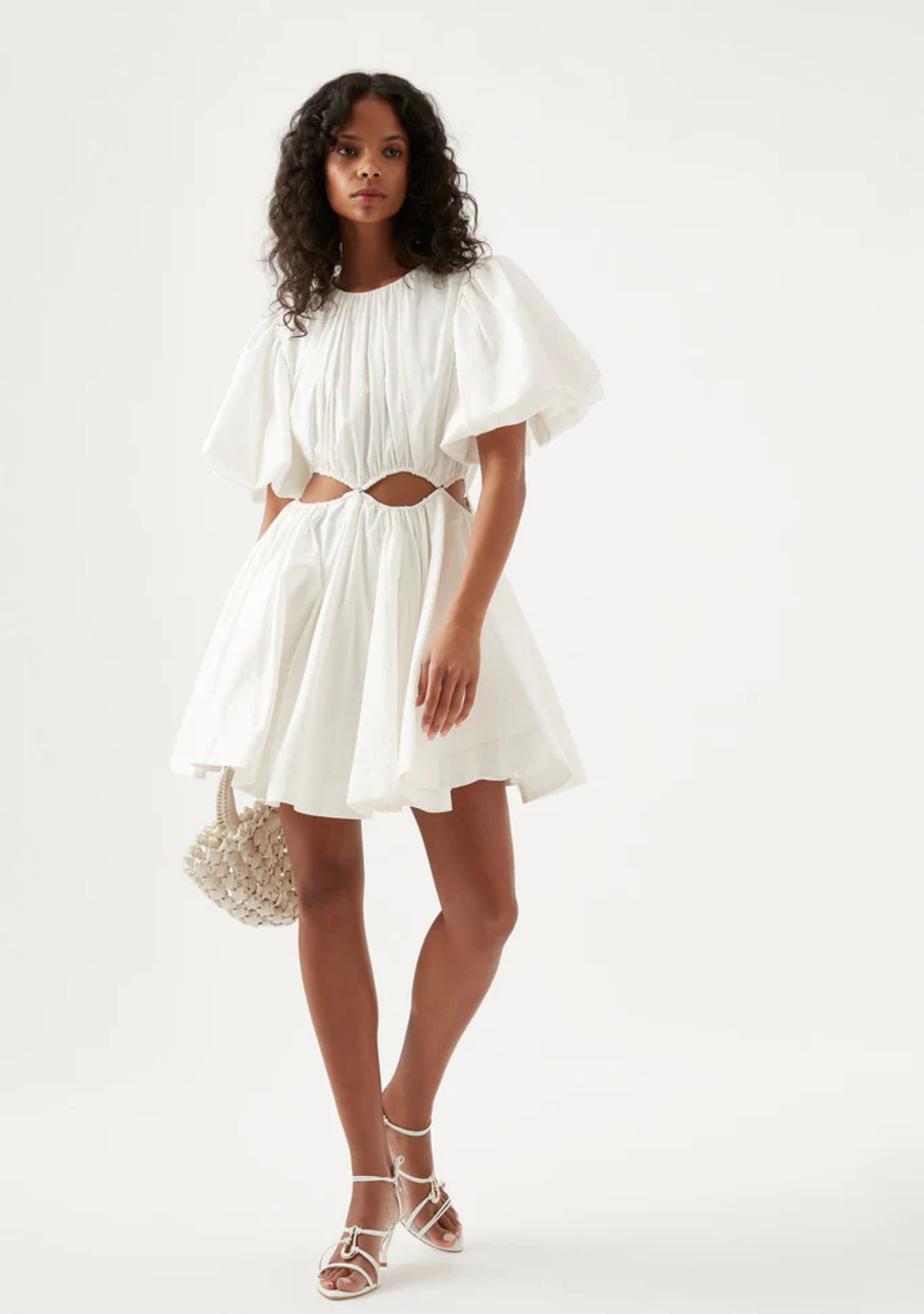 AJE Henriette Cut Out Mini Dress- Ivory