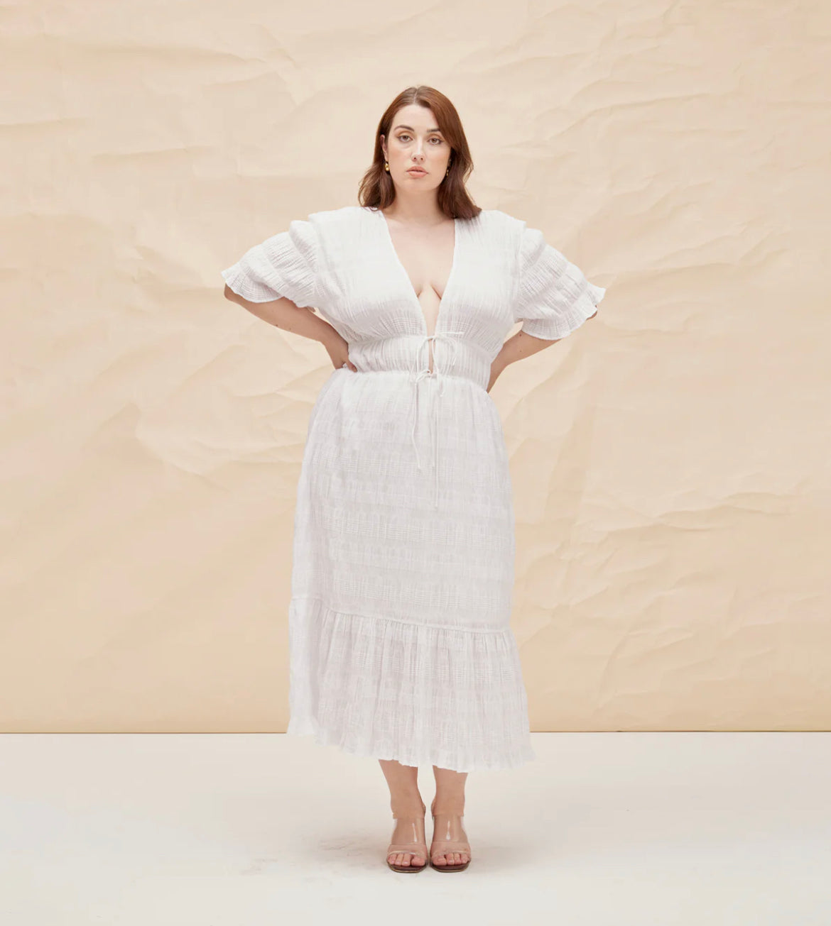 RUBY Mirella V-Neck Dress- White