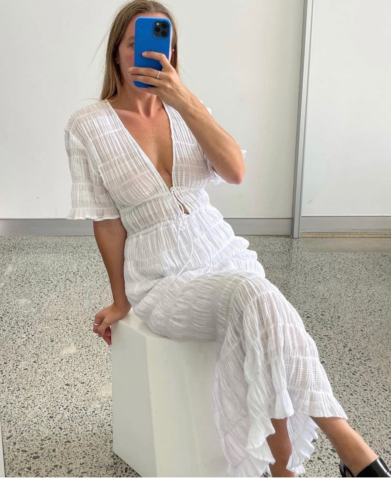 RUBY Mirella V-Neck Dress- White