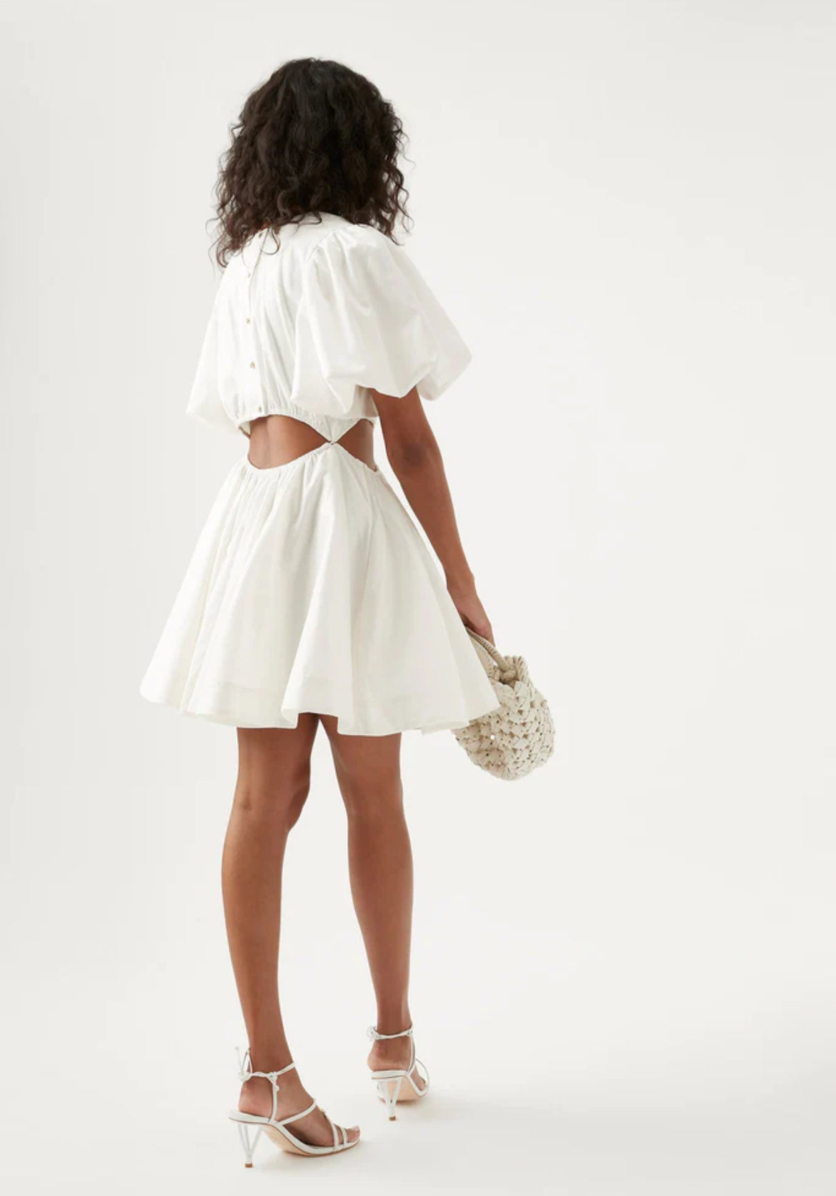 AJE Henriette Cut Out Mini Dress- Ivory