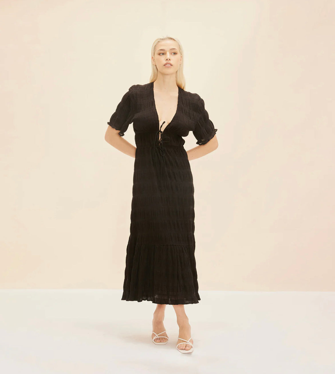 RUBY Mirella V-Neck Dress- Black