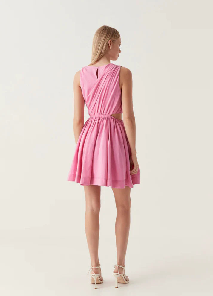 Aje - Abbey Twisted Mini Dress in Cerise Pink