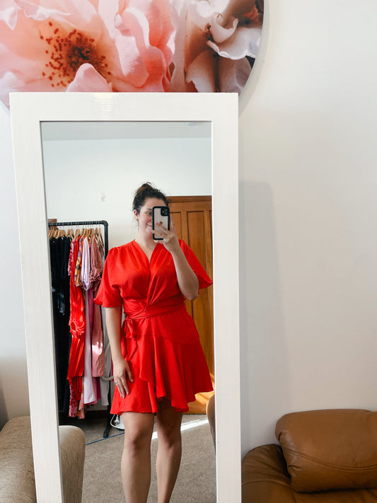 SHEIKE- red ruffle mini