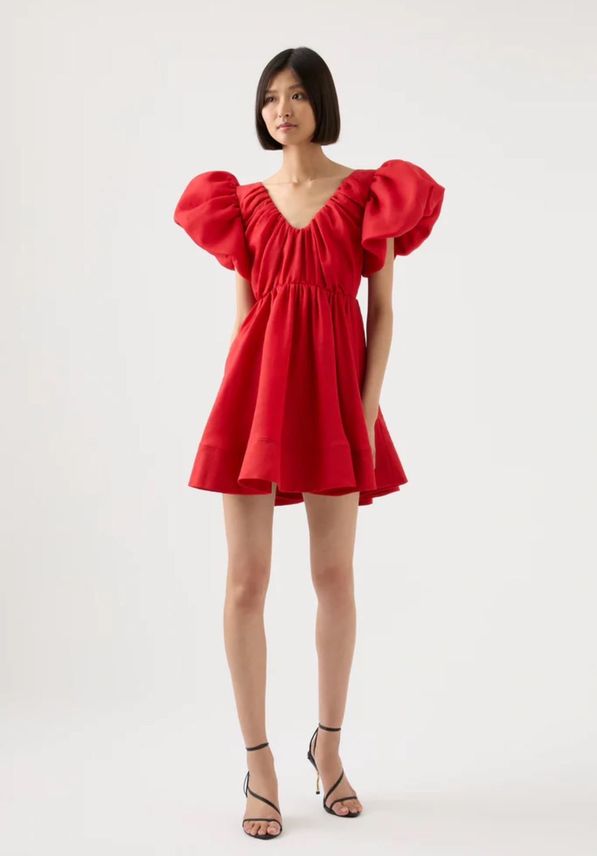 Aje Gretta Bow Back Mini Dress- Scarlet Red